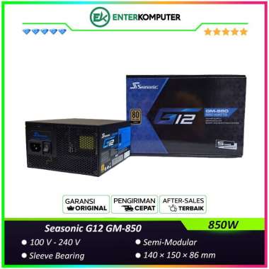Seasonic G12 GM-850 850W - Semi Modular - 80+ Gold Certified / PSU 850 Watt