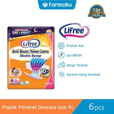 Promo Harga Lifree Popok Perekat Menyerap dan Kering XL6 6 pcs - Blibli