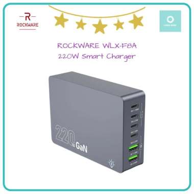 ROCKWARE WLX-F8A 220W Smart Charger 6 Ports USB-A USB-C Fast Charging