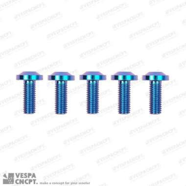 Baut Titanium Flat Velg Belakang Blue Vespa Sprint Primavera