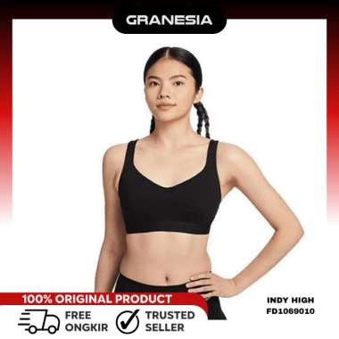 (Granesia) Nike Indy Support Women's Padded Adjustable Sports Bra|SportBra Fitness Wanita Black-Indy