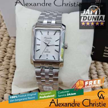 JAM TANGAN ALEXANDER CHRISTIE SAPPHIRE PRIA ORIGINAL SILVER 8706 AC 8706 AC8706 ACF8706 JAM AC SAPPH