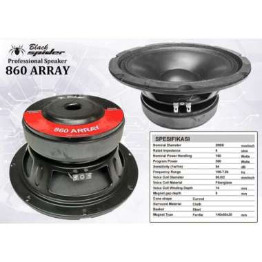 Speaker Midle BLACKSPIDER 8" Type 860 Array Maghnet besar VC 2inch Original