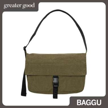 Baggu - Nylon Messenger Bag in Seaweed