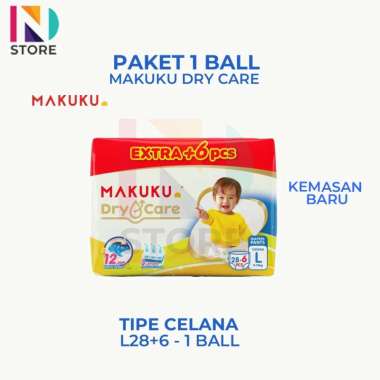 (PROMO SPESIAL) Makuku Diapers Dry Care M30/L28/XL24 Popok Bayi Tipe Celana Kemasan 1 Ball/2 Ball DR