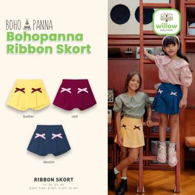 Rok Bawahan Anak - Bohopanna Ribbon Skort 1Y Butter