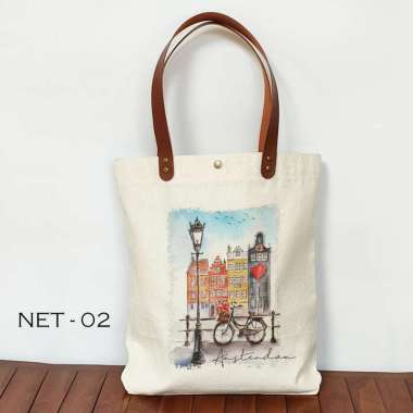 Totebag Souvenir Belanda Netherland Tas Canvas oleh oleh Belanda Netherland NET-02