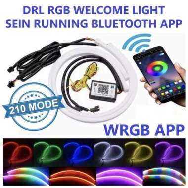 Lampu LED DRL Alis Flexibel WRGB APP 30 60 cm Welcome + RGB Matrix Mobil Motor Vinyx 30cm 60cm Selan