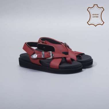 Adorable Projects - Elena Sandals Genuine Leather Maroon - Sendal Wanita 39