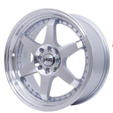 Velg mobil Ring 17 HSR Borgo R17 Untuk Mobil Mobilio Jazz Yaris Dll Silver Machine Face Lips