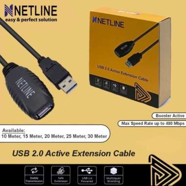 NETLINE Cable USB 2.0 Extension Aktif 10 / 15 / 20 / 30 METER Kabel Extender Active 20 METER