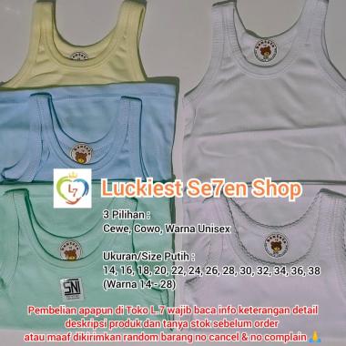Singlet Bayi Kaos Dalam Kutang Anak Putih (7-18bln) Little Bear Halus Cewe