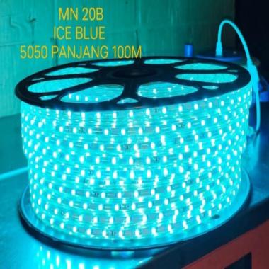 Lampu Led Strip Selang Smd 5050 220V 100M 100 Meter Lampu Led Strip P ice biru