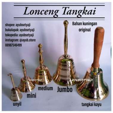 Lonceng Tangkai Kuningan Mini Lonceng Eskrim Lonceng Kerucut tangkai