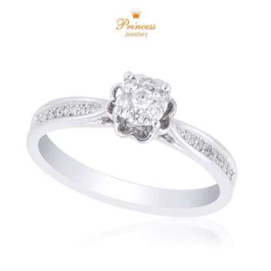 Cincin Berlian Model Daun Semanggi PLR436397 Princess Jewellery