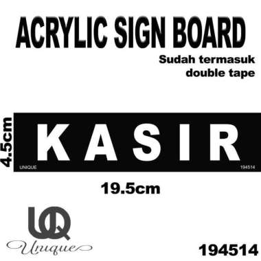 Kasir Akrilik Sign Board - Papan Label Acrylic Petunjuk Kasir