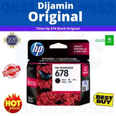 HP 678 Black Ink Cartridge Tinta Printer