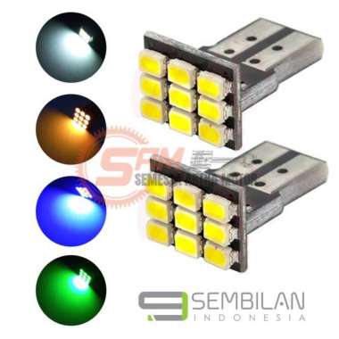 Lampu Sen Senja Luminos T10 9 Mata LED Bohlam Kota Speedometer Motor Blue