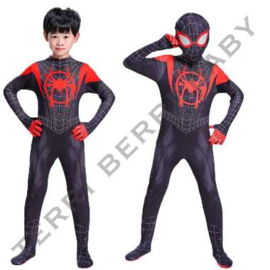 KOSTUM SPIDERMAN MORALES HADIAH ULANG TAHUN ANAK - 4xl