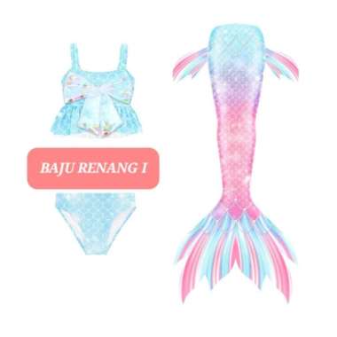 BAJUKIDDIE BAJU RENANG MERMAID KOSTUM DUYUNG ANAK PRINCESS - 120 BAJU RENANG I