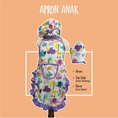APRON CELEMEK ANAK APRON ANAK 1 SET KOSTUM PROFESI ANAK - Motif A
