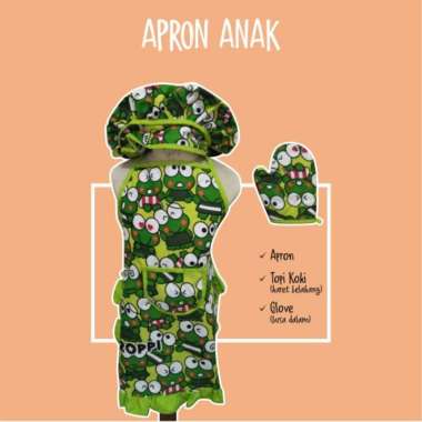 APRON CELEMEK ANAK APRON ANAK 1 SET KOSTUM PROFESI ANAK - Motif C