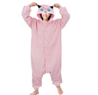 BAJU KOSTUM JIGGLYPUFF PINK POKEMON PIKACHU PIYAMA KIGURUMI  L DEWASA
