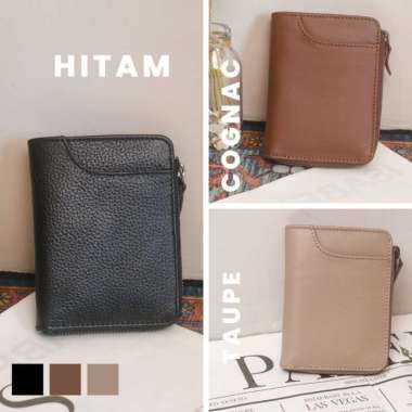 VERISH Nilam Wallet - Dompet Lipat Pendek Wanita Beresleting Muat Kartu dan Uang Motif Batik Kulit S