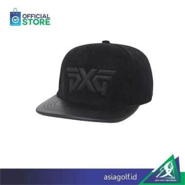 Golf Cap PXG Leather Flat PGFPU8506 Black | Topi Golf PXG