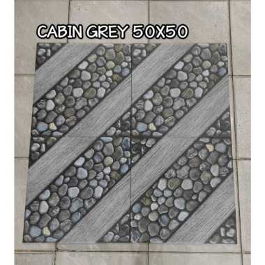 Keramik Mulia 50x50 Cabin Grey - Kasar