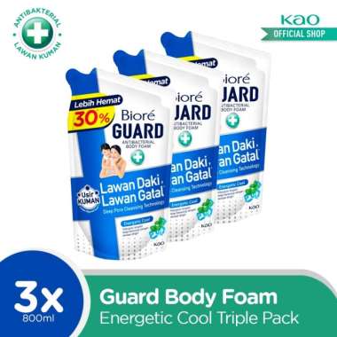 Promo Harga Biore Guard Body Foam Energetic Cool 800 ml - Blibli