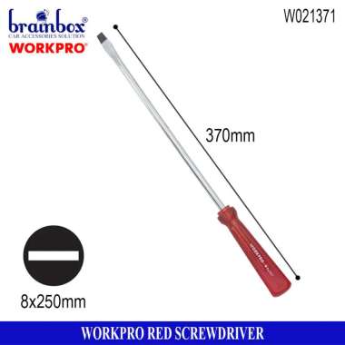 Workpro Obeng Red-T Screwdriver Slotted Phillips 8x250mm