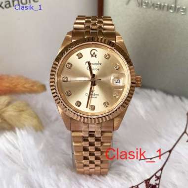 Original 100%!! Jam Alexandre Christie Pria AC 5013 AC50013 Full Rosegold Garansi Resmi 1 tahun