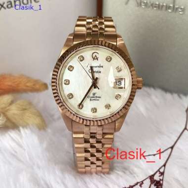 Original 100%!! Jam Alexandre Christie Pria AC 5013 AC50013 Rosegold White Garansi Resmi 1 tahun