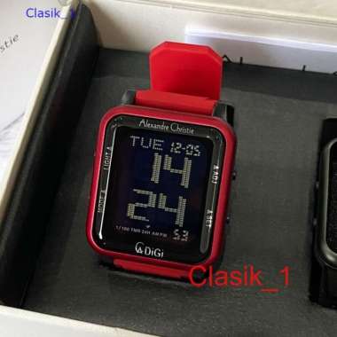 Original 100%!! Alexandre Christie AC 9344 / AC9344 Red +Strap Kanvas Garansi Resmi 1 tahun