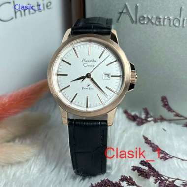 Original 100%!! Alexandre Christie Wanita AC 1008 AC1008 Rosegold White Kulit Garansi Resmi 1 Tahun