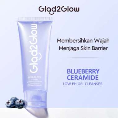 GLAD2GLOW BLUEBERRY CERAMIDE LOW PH FACE WASH CLEANSER 70 ML GLAD TO GLOW SABUN PEMBERSIH WAJAH