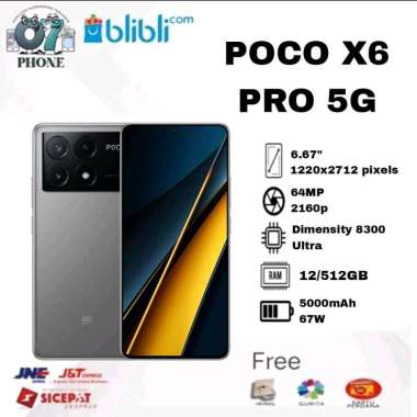 POCO X6 PRO 5G 12/512GB RAM 12GB DAN INTERNAL 512GB Smartphone GARANSI RESMI INDONESIA Gray