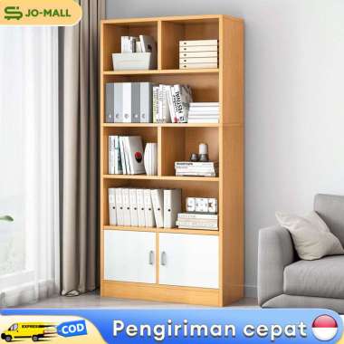 Rak Buku Susun 180CM Lemari Buku Ka Kayu/2 pintu/60cm