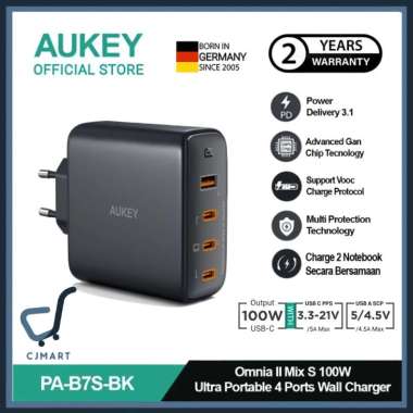 AUKEY Charger Multi Port Type C 100W GAN PD 3.1 Fast Charging PA-B7S