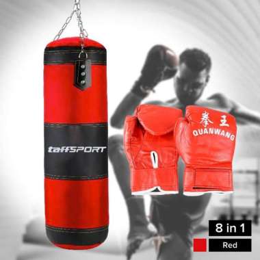 QUANWANG Sarung Samsak Tinju MMA Boxing Sandbag 8 in 1 FE-BO1 Samsak Tinju Knukcle Besi Silat Knekel