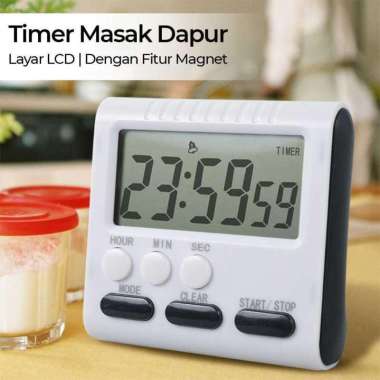 QASIQ Timer Masak Dapur Magnetic Stand Kitchen Countdown Clock JS-183 Grill Pemanggang Pemanggangan Tempat Panggangan Bbq Pangangan Set Kompor Pan IH Hitam
