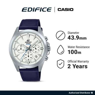 Jam Tangan Pria Casio Edifice EFV-630L-7AVUDF - Chronograph dengan 3 Subdial, Tahan Air 100m, Kulit Biru