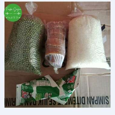 Paket Masak Hemat Bubur Kacang Ijo 1/2 kg, Gula pasir 1/2 kg, Gula Merah 1/4 kg, Santan 2 pcs