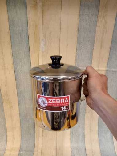 Zebra Mug Stainless 14cm 1,5 Liter Tutup Gelas Stenlis 110114