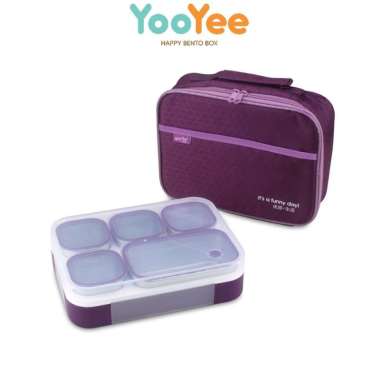 Yooyee 660 Kotak Makan Stainless 4 Sekat Ungu