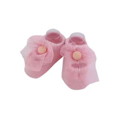 OEM ONE-P615 Kaos Kaki Pendek Bayi Perempuan Motif Renda Bunga Pita / Kaos Kaki Anak Perempuan Lucu