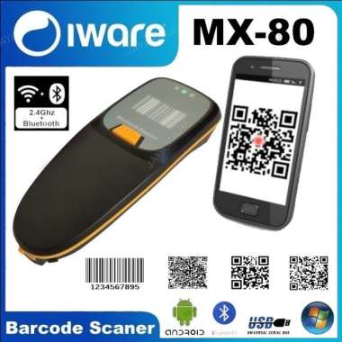 IWARE Barcode Scanner MX80 Wireless 2.4G Mini Bluetooth Portable 1D 2D