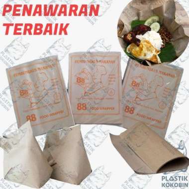 KERTAS NASI COKLAT UKURAN 27x36 isi 100 LEMBAR / KERTAS NASI MINYAK