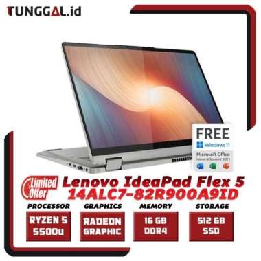 Lenovo IdeaPad Flex 5 A9ID Ryzen 5 5500U 14.0 WUXGA 16GB DOLBY W11 OHS